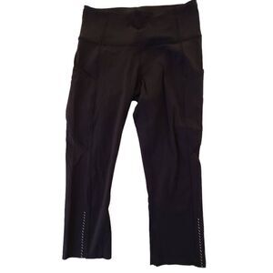 Lululemon Womens High Rise Athletic Workout with Pockets Black Leggings Size 6